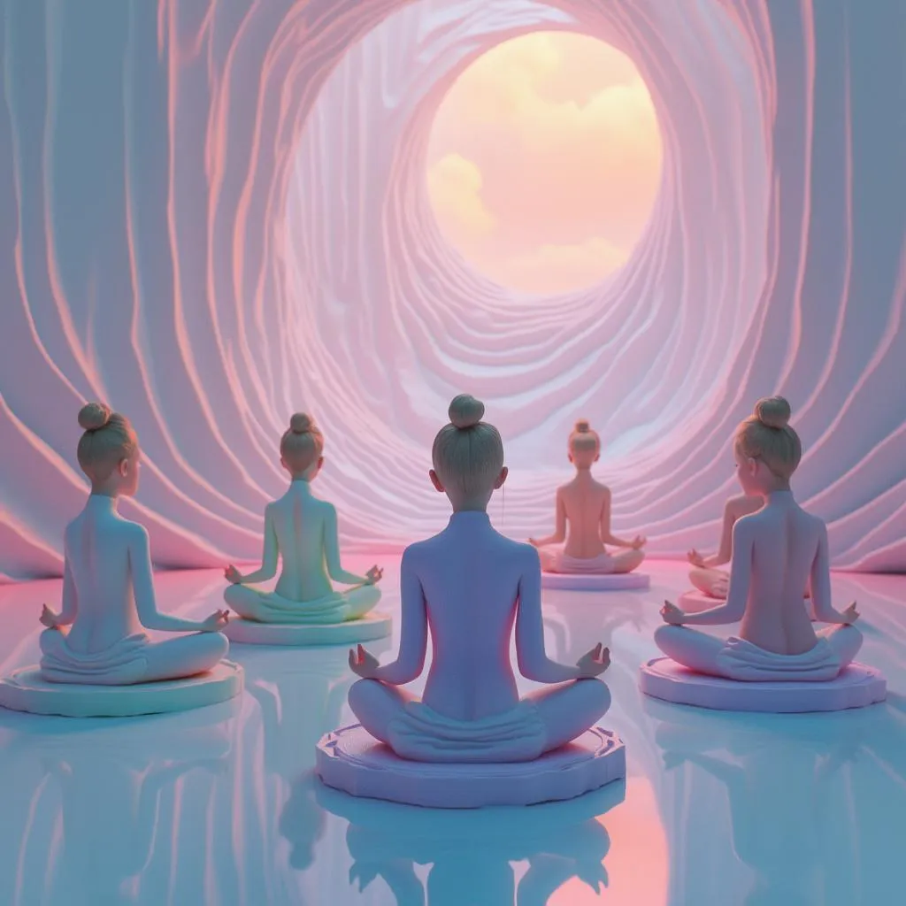 Atelier de méditation sous lumière pastel